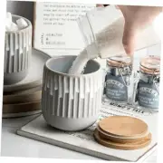 Kitchen Decorative Canisters Ceramic Food Storage Jars, Stackable Spice Jars