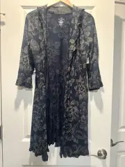 Banana Republic NWT sleep Robe Missing Tie Blue Gold Medium