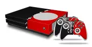Skin XBOX One S Console Controller Ripped Colors Black Red