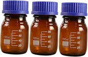 DECORNIJIA 3Pcs Glass Chemical Bottles Leak Storage for Laboratories Lightweight and Portable Medicine Bottles for Organic Solvent Storage and Chemical