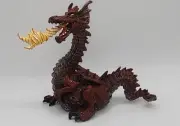 Vintage 1999 Papo Fire Breathing Red Dragon Figure Medieval Fantasy Toy Figurine