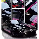 AMG A35腳墊賓士AMG賽車裝飾改裝汽車貼紙A45 A200 A35L車身側裙貼畫彩條