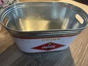 Vintage, Coca-Cola Galvanized Oval Ice Tub "Drink Coca-Cola" , 16"X9"X9"