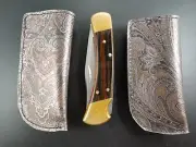FAUX psychedelic art leather buck 110 knife sheath VEGAN LEATHER COSPLAY NEW