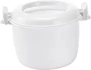ASAKKURA Microwave Rice Cooker Compact Food Container for Cooking Rice Veggies Noodles Lightweight Portable Kitchen Essential for Friends Family