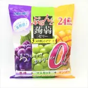 Orihiro KonjacDuo Fruit Jelly-Grape & Muscat Grape & Mango 24 Pc【蒟蒻果凍 巨峰+青葡萄+芒果】