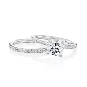 1 1/4 CT D/SI1 Wedding Diamond Engagement Ring Set Round Cut 14K Yellow Gold