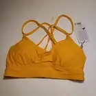 Calia By Carrie Underwood Bikini Top XS Orange Ruched Front Cross Back NWT