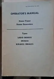 OPERATORS MANUAL FOR STONE-VAPOR STEAM GENERATORS , DIESEL LOCOMOTIVES .