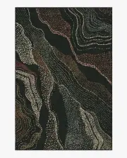 185' x 275' | Machine Washable Runner Rug | Kid & Pet Friendly | Indoor Rug | Adorned Black Multicolour Rug by Malene Barnett | Ruggable