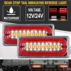 2PCS LED Tail Lights Stop Indicator Reverse Lamp 12V~24V Trailer Truck Ute Light