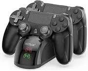 PS4 Controller Charger, Dual USB PS4 Controller Charging Station Sony Playstation 4 / PS4 / PS4 Slim / PS4 Pro Charging Dock Stand Station 4 Thumb Grips