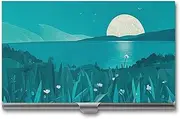 [RKJVB] Business Card Holder Teal Blue Slim Business Card Case Professional Name Card Holders Purse Name Card Organizer Minimalist Pocket Card Cases for Men Women, Teal Blue, 3.7 x 2.2 x 0.3 Inches