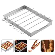 Shish Kabob Grill Rack Stainless Skewer Sticks Grill Rack Skewer Set