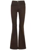 Frame Le High Flare Coated Jeans - Dark Brown - 30 (W30 / UK 12 / M) 30 (W30 / UK 12 / M)