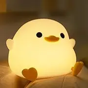 YuanDian Dodo Duck LED Night Light - Cute Silicone Duck Lamp for Bedrooms, Living Room - Rechargeable, Touch Sensor Bedside Table Lamp, for Home Kids Room Decor Girls Boys Xmas Birthday Gift