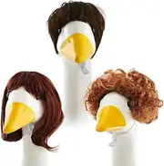 Wigs for Porch Geese | Wig Costume for Lawn Statue,Garden Decoration Accessories for Patio Courtyard, Set of 3 Yard Statue Decor Costumes