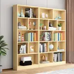 簡易全實木落地書架客廳收納組合書櫃靠墻多功能儲物櫃