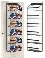 AOODA Clear Over The Door Hat Racks for Baseball Caps, Large Holds up to 72 C...