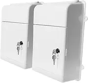 LOPUNER 2Set Wall Mounted Rainproof Mailbox Large Capacity White Letter Box for Outdoor Use for Public Reports Complaints and Suggestions Collection Office and Community
