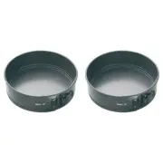 2x Mastercraft Black 30cm Non-Stick Springform Heavy Base Round Baking Cake Pan