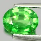 Certified Tsavorite Garnet Green 1.62 Ct. Oval 8.37 x 6.40 Mm. Natural Unheated