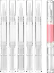 Zhooooonglf Transparent Twist Pens Empty with Brush 6Pcs 5ml Cuticle Oil Bottles,Cuticle Oil Pen Nail Oil Pen Brush Cosmetic Lip Gloss Container Applicators