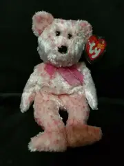 TY BEANIE BABY SMITTEN BEAR WITH BLACK NOSE TAG ERROR VALENTINE'S DAY