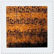 qs_5875_1 Musical Interlude in Orange Quilt Square, 10 by 10-Inch