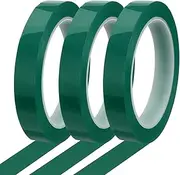 uxcell Whiteboard Tape 16mm x 66m Pinstripe Graphic Chart Line Grid Marking Tapes for Classroom Office Dry Erase Board Art, Green, Pack of 3