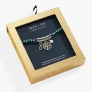 Alex & Ani Family Beaded Stretch Bracelet Gift Set Silver Tree of Life Charm NWT