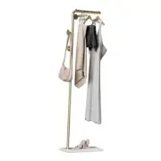 Coat Rack Stand, Gold Clothing Rack Freestanding with Satin Gold Coat Stand