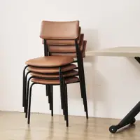 在飛比找ETMall東森購物網優惠-北歐簡約鐵藝餐桌椅子家用書桌凳子靠背化妝椅現代餐廳餐椅馬鞍椅