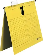 Original Falken 5-pack hanging file UniReg. Made in Germany. Commercial stapling, made of recycled cardboard for DIN A4 yellow Blue Angel ideal for loose leaf filing in the office and public authority