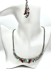 Larimar and Multi Gemstone Sea Creatures Set Necklace & Earrings