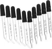 MUCKLILY 20 pcs Calibrated Glass Droppers with Straight and Bent Tips for Essential Oils Medicine and Laboratory Use Accurate Measurement Pipettes Easy to Clean and Practical