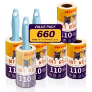 Lint Rollers for Pet Hair Extra Sticky, 660 Sheets Value Set/6 Lint Roller Re...