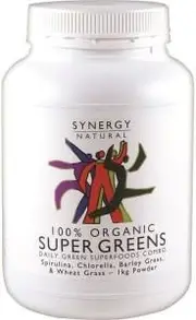 SYNERGY NATURAL Organic Super Greens (Spirulina, Chlorella, Barley Grass & Wheat Grass) Powder 1kg