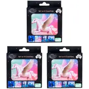 3x 4pc Mystical Worlds Cork-Backed Drink Coasters Table Mat Set Square Mystical