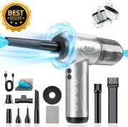 4-in-1 Compressed Air Duster 120000RPM Mini Vacuum LED for PC Car Cleaning