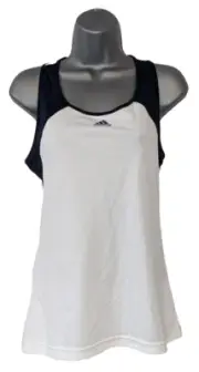 Adidas Performance Climalite Medium NWT RacerBack White & Blue Tank Top Womens
