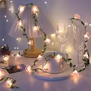 Cherry Blossom Garland Fairy String Lights 2m 20LED Battery Powered for Christmas Wedding Party Indoor Romantic Home Romantic Decoration