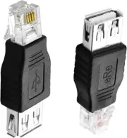 RJ11 to USB Adapter 6P4C Male to USB Female Modem Converter, 2 Pack
