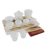 【LIFE SHOP】羊脂白玉瓷旅行茶具套組/附收納盒(泡茶組 旅行泡茶組 隨身泡茶 茶器套裝)