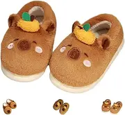 [Generic] Capybara Slippers, Cute Indoor Capybara House Plush Slides For Women, Soft Thickened Warm Plush Foot-Wrapped Capybara Shoes