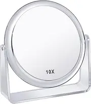 20 cm Cosmetic Mirror, 1X/7X Magnification, Double-Sided Make-Up Mirror, 360° Rotatable Table Mirror for Make-Up, Removable Travel Mirror for Make-Up, Face Care and Shaving