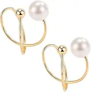 [BESTYASH] 1 Pair Cross Pearl Earrings Pierced Earrings Ear for Women Clip on Earring Pearl Jewelry for Women Pearl Drop Earrings for Women Cross Dangle Earrings Earring Cuff Copper