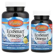 Carlson, Wild Norwegian, EcoSmart® Omega-3, Natural Lemon, 120 Soft Gels