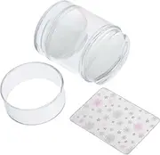 DECOMELODY Nail Art Stamper Set Transparent Silicone Dual- Nail Stamper with French Tip Stamping Plate Scraper Easy Alignment Salon