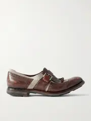 [Church's] Church's - Shanghai Distressed Leather And Canvas Brogues - Ecru - IT36 IT 36 Ecru